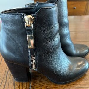 Aldo Black Leather Ankle Boots